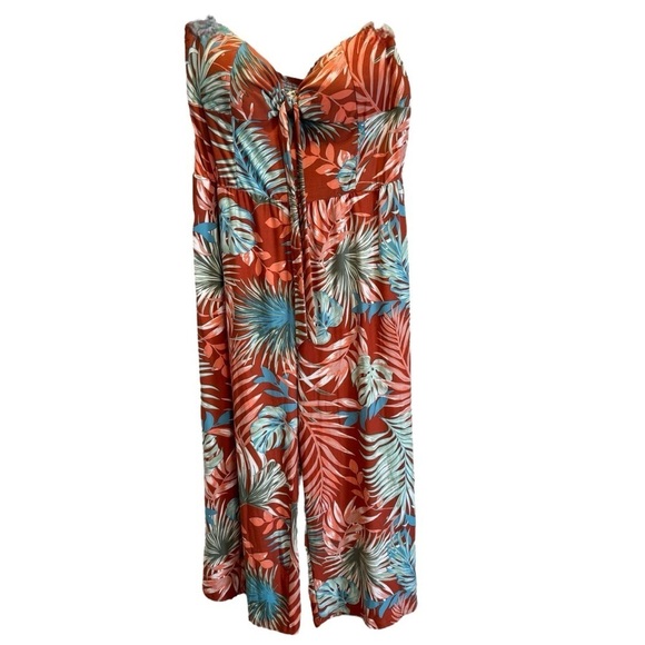 No Boundaries Pants - No Boundries Tropical Floral Print strapless jumpsuit size XXXL (21)